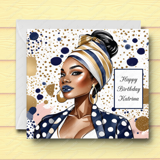 Black Woman Birthday Card X